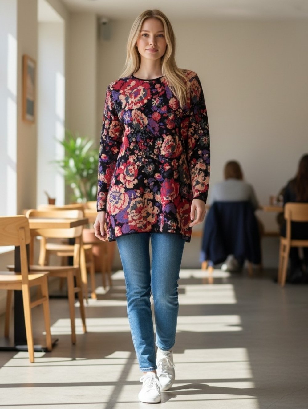 Zara Jaquard Knit Floral Dress Size‎ Medium